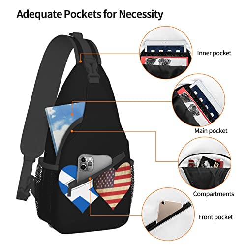 Mochila bandolera unisex con banderas de Escocia y EE.UU. miniatura 5