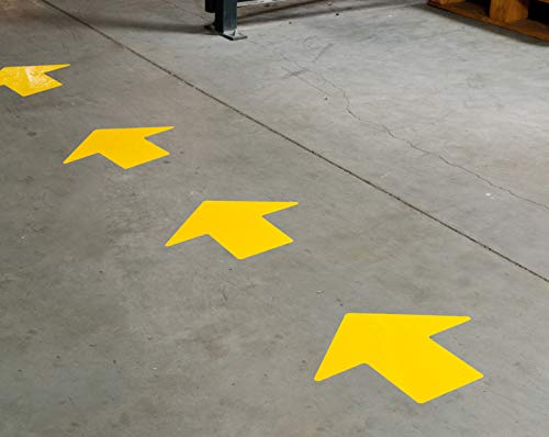 Brady 121048 Nonabrasive Arrow Shape Floor Marking Tape, 4" Width, Yellow (Pack Of 100 Per Roll) #TOP2