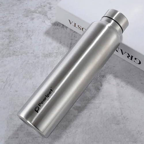 Image of PEARLPET F10 Single Wall Stainless Steel Water Bottle,1L, Silver, Pack of 4 (Matt Finish)