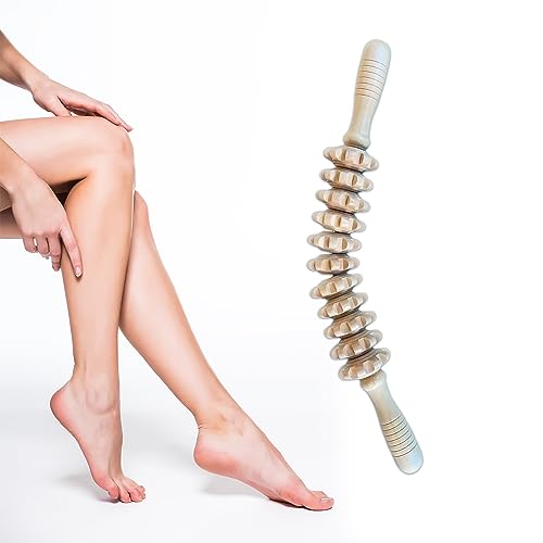 Curved Wooden Massage Roller for Waist and Thighs, Handheld Wood Lymphatic Drainage Massager for Cellulite and Muscle Tension Reduction, Trigger Point Massager Tool for Women and Men