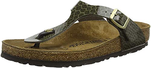Birkenstock Femme Tongs Flip Flops, Vert (Magic Snake Khaki Magic Snake Khaki), 3.5 UK