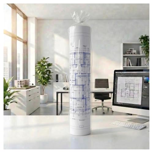 8×50 Inch Clear Plastic Sleeves for Rolled Blueprints, Extra-Long Storage Bags for Large Posters and Banners, Dust and Light Moisture Protection, 4 Mil,20 Pack