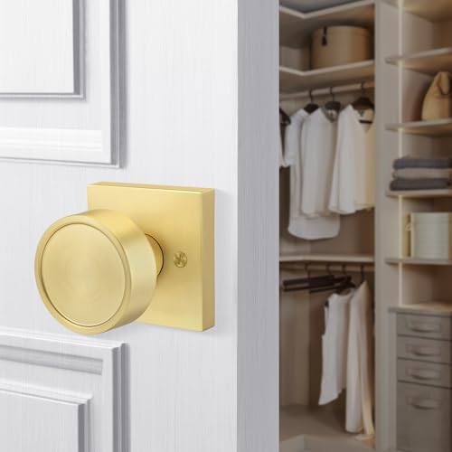 Goldenwarm 1 Pack Gold Door Knobs, Gold Dummy Interior Door Knob, No-Turning Door Dummy Knob for Closet Doors, Zinc-Alloy Heavy Duty by Goldenwarm - Image 7