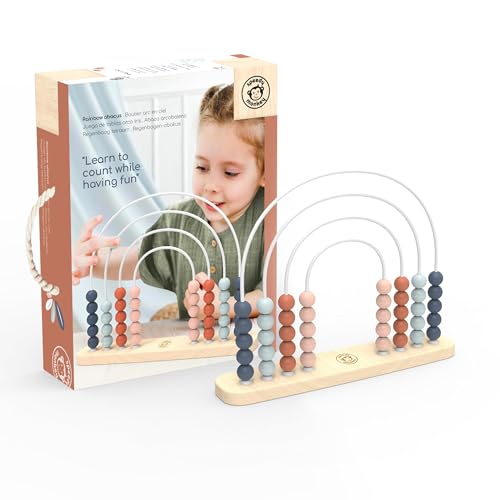 Speedy Monkey Wooden Roller Abacus Toy, Colorful Beads, Develops Hand-Eye Coordination, Color Recognition & Creativity, Smooth Sliding on Stainless Steel Rods, Non-Toxic Paint, Ideal for Kids