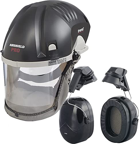 Trend Airshield Pro Vollumlaufendes Gesichtsschild mit Ohrenschützern - Komplettes Gesichts- und Gehörschutzset, AIR/PRO/D2/E