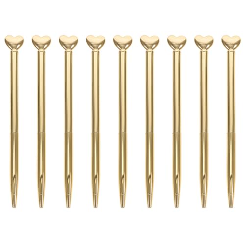 NUOBESTY Stylo Bille Métallique Rétractable En Forme De Cœur Stylo D'Écriture Élégant Pour Bureau Et Cadeau De Saint-Valentin 15.00 Cm De CœUr...