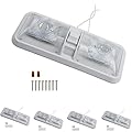 TANFEI RV LED Ceiling Double Dome Light DC 12V Natural White, Fixture with ON/OFF Switch Interior Lighting for Car/RV/Trailer/Camper/Boat (5 pack)
