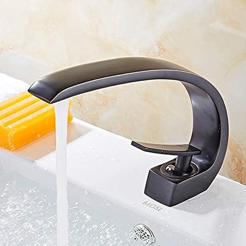 Grifos para lavabo de baño en latón retro negro monomando