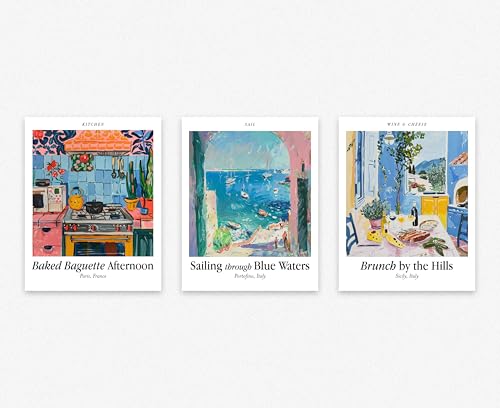 Art mural pour la cuisine Wallbuddy, posters de la Méditerranée pour une ambiance chaleureuse