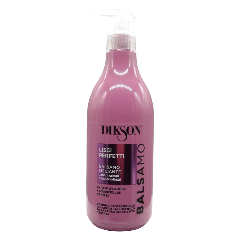 Balsamo LISCI PERFETTI, Balsamo Lisciante, Per Capelli Crespi e Indisciplinati. Con Olio Di Camelia e Advanced Liss Complex, Con Acido Ialuronico 500ml (6 Flaconi)