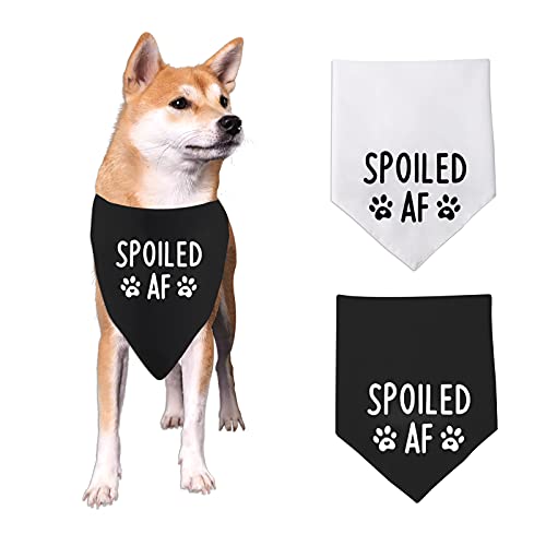 2 Pack Spoiled Af Dog Bandana, Funny Dog Owner Gift, Dog Lover Gift,Pet Accessories For Dog Puppies And Pets #TOP2