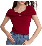 GOELIA Off Shoulder Women Knit Top Trendy Summer Tops Beach Vacation Pullover Tank Tops Travel Bu...
