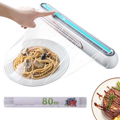 ZSMJAER Porta Pellicola e Alluminio, Taglia Pellicola da Magnetico Cucina, Dispenser Cucina, Porta Pellicola con Taglierina, La Taglierina Taglia Sia La Pellicola Che La Stagnola in Maniera Perfetta