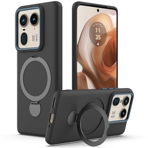 Protection Moto Edge 50 Pro 5G coque antichoc silicone noir anneau