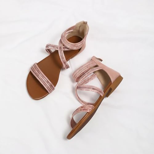 Image of Sandals Women Dressy Summer Flat Strappy Cute Casual Beach shoes