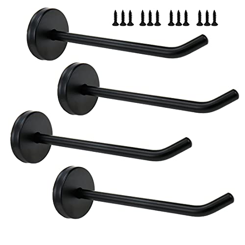 Rannb Gancho de pared de acero inoxidable largo para colgar batas de cocina, dormitorio y sala de estar, 120 mm de longitud, paquete de 4