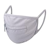 Luzhengyang Washable Protective Mask Men & Women Reusable Zipper Mask Easy to Drink Face Masks Cover Protect Unisex Washable Face Mouth Covers - Light Gray, 20x12cm