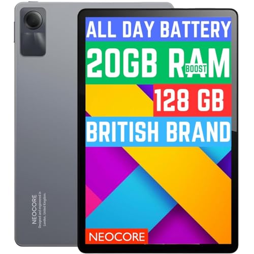 neocore E2-S 10 Inch Android Tablet 128GB (16 GB RAM, HD Screen, Fast Processor, British Brand, 2...
