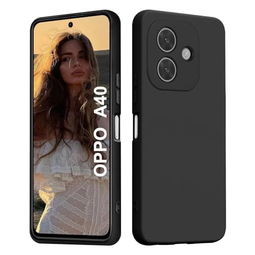 ISOI - Cover per OPPO A40 / OPPO A40M / OPPO A60 5G, Custodia Morbida in Silicone Liquido, Protezione Completa Antiurto Ultra Sottile per il Corpo - Nero