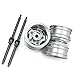 1Pair Metal Front Dual Wheel Rims Hubs with Front CVD Drive Shafts for 1/24 Axial Scx24 AXI90081 Deadbolt C10 AXI00002 B-17 AXI00005 Upgrade