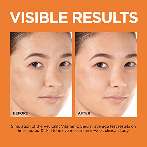 L'Oréal Paris L'Oreal Paris Revitalift 12% Pure Vitamin C Serum, Brightening Serum For Face with Vitamin E, Salicylic Acid, 1 oz + Moisturizer Sample
