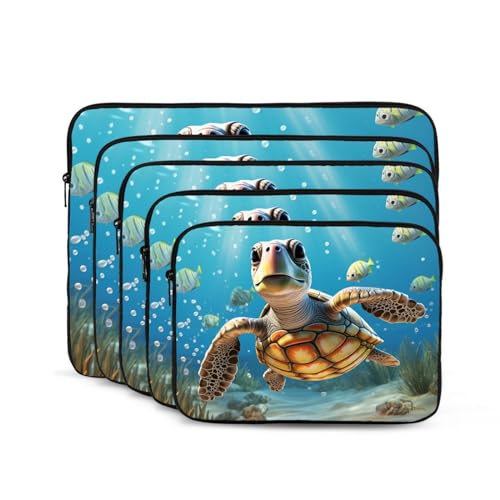 Funda para portátil 17 pulgadas con diseño de tortuga marina miniatura 2