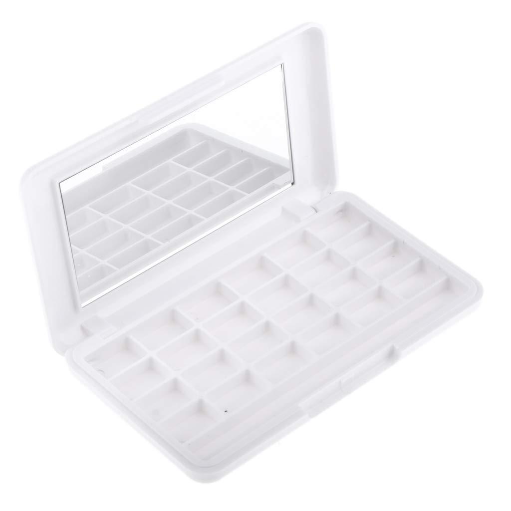 Anbau 24Grids Empty Makeup Palette Eyeshadow/Lip Gloss DIY Case with Mirror White