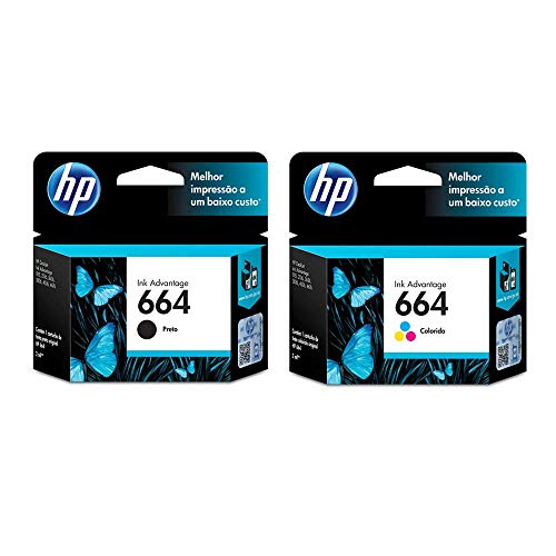Kit Cartuchos de Tinta HP 664 | 2136 | 4536 Black + Color Original - 2ml