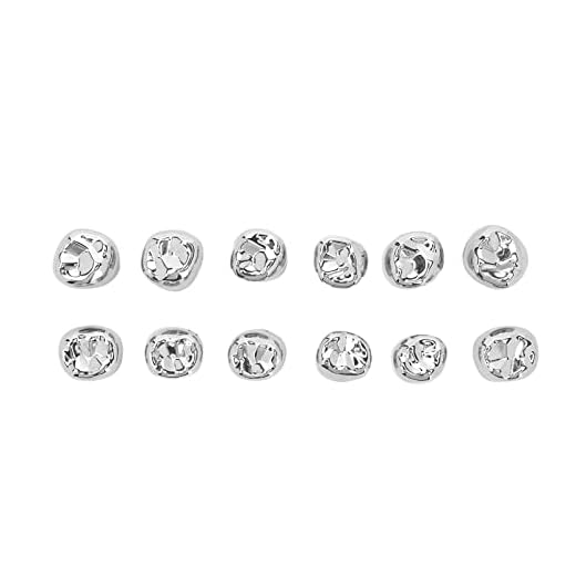 12 Coronas de Metal para Molares Dentales, Material de Carillas de Corona Temporal, Dientes Molares Delanteros y Traseros Anteriores, Función de Masticación de Restauración de