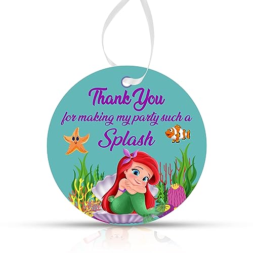 Image of Party Propz Thank You Cards - 21 Pcs, Mermaid Theme, Birthday & Return Gifts With Ribbon | Cardstock | Tags | Decoration Items