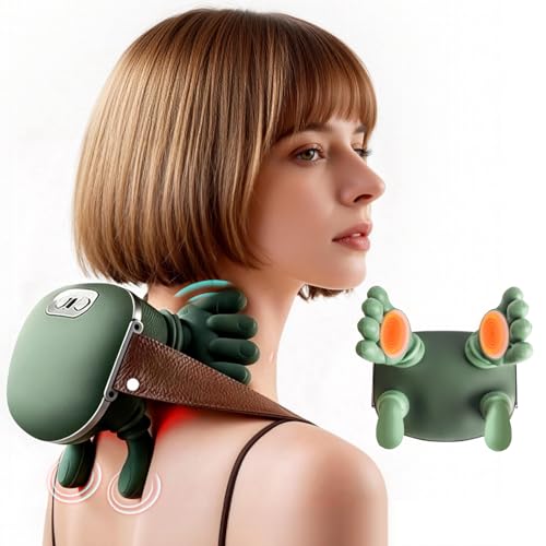 4D Neck Massager Hands Neck Massager with Hands Electric Massagers Hand Massage Bionic Massager Neck Shoulder Massage for Pain Relief and Muscle Relax Gifts for Parents(Green)