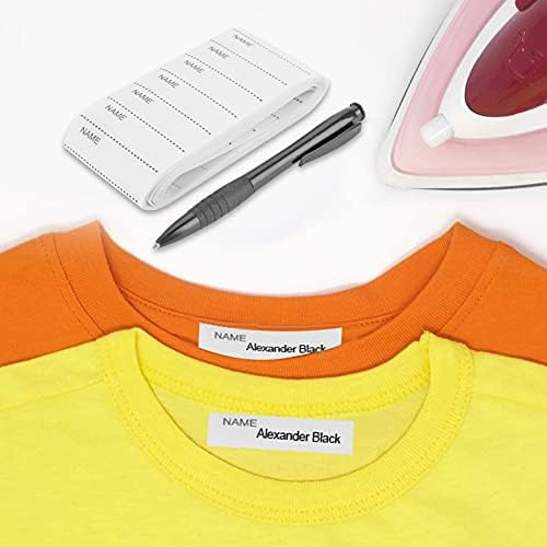 200Pcs Name Labels, White Woven Custom Clothing Writable Tags Sew or Iron on Labels for Daycare and School