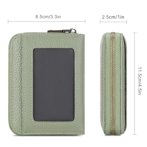 Image of SENDEFN Leather Wallet Women RFID Blocking Small Compact Wallets Credit Card Holder with ID Window