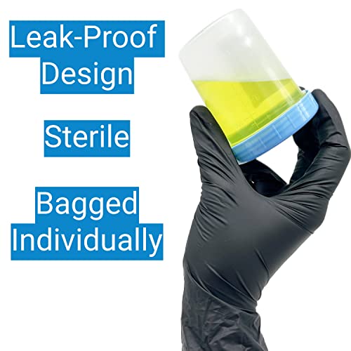 Sterile Specimen Cups with Lids: 4oz Transparent Urine Collection Cup with Leak-Resistant Screw-On Lids - 3-inch Sample Jars - Designed for Secure Collection of Pee, Stool, and Semen Samples - 3 Pack