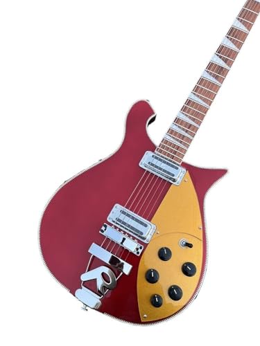 Guitare électrique 660 rouge traversante, l'instrument idéal du studio à la scène