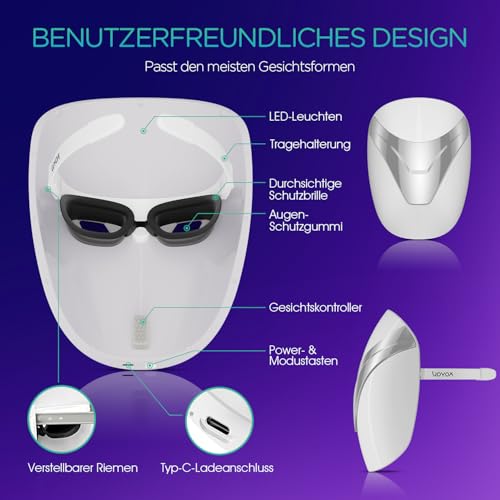 Lichttherapie-Maske Voyor für Hautpflege mit LED-Technologie