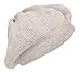 100% Cashmere Rib Knit Beret hat Designer Club Women Packable Classic Winter Grey