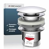 Kirchhoff Design Set universale scomparsa, valvola troppopieno, tappo di scarico per lavello e lavabo del bagno, cromo 98807330, Standard