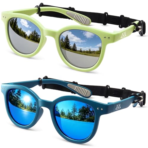 Image of Toddler Kids Sunglasses for Boys Girls Age 2-12 Polarized UV400 with Strap