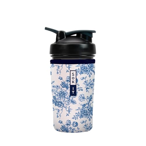 Sok It BotlSok Protein Blender Shaker Bottle Sleeve Insulated Neoprene Cover (Like Fine China, Fits 24oz Blender)