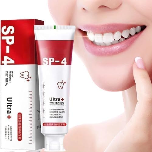 SP 4 Ultra Whitening Toothpaste | Advanced Stain Removal & Teeth Whitening Formula | Fresh Breath & Deep Cleaning Toothpaste | 50gm (Pack of 1)