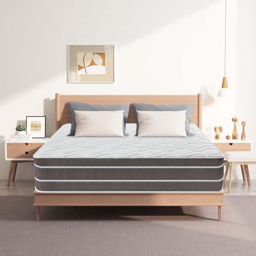 Colchón 140 x 190, Colchón Viscoelástico, Combinación de Muelles y Espumas, Certificado Oeko-Tex, 9 Zonas Ergonómico, Tejido Transpirable y Hipoalergénico, Mejora la Calidad del Sueño, Altura 28 cm