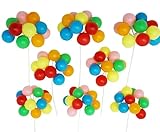 Rainbow Balloon Cluster Cake & Cupcake Decorative Topper & Pick - 8 Clusters Per Pack, 7 Inch Long