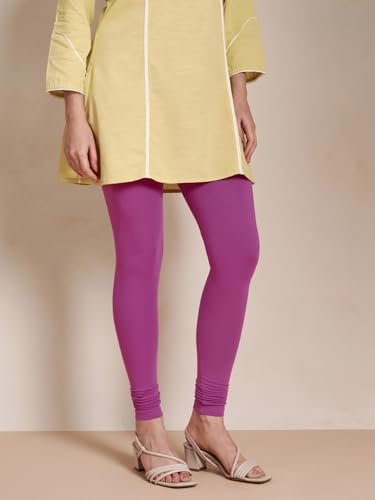 Image of TWIN BIRDS Churidar Leggings for Women | Super Stretchable Cotton Elastane | Wide Waistband | Comfortable Daily Ethnic, Casual & Kurti Wear