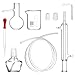 QWORK 12 Pieces 100 ML Home Distillation Apparatus Set - to Making Essential Oil, Chemistry Glass Distilling, Lab Glassware Kit