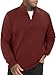 TUREFACE Quarter Zip Mock Neck Sweater for Mens 2025 Fashion Sweatshirt Quilted Design with Ribbed Cuffs 2 Pockets Easily for Daily Wearing,Red,M