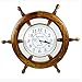 Nagina International Time's Wall Clock | Nautical Pirate's Ship Wheel | Premium Craft Gift (24 Inches)