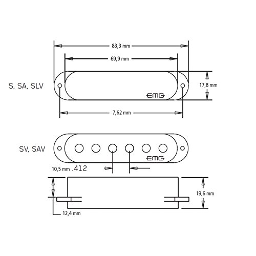 EMG EM924020 E-Guitar SA-Set 3 pojedyncze cewki przetwornik