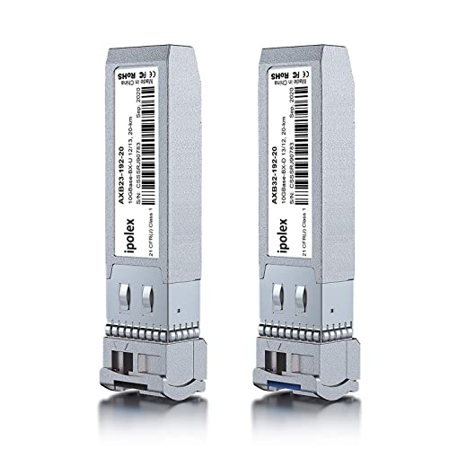 Image of ipolex a Pair of 10GBase-BIDI Transceiver Compatible with Cisco SFP-10G-BXD-I /SFP-10G-BXU-I, 10G SFP+ BiDi 1330nm-TX /1270nm-RX, SMF, up to 20 km, for Cisco, Ubiquiti UniFi, Netgear,D-Link and More