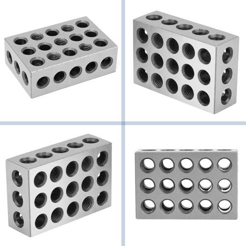 Präzisionsblöcke, Parallelblöcke, Parallelblöcke Metrische, Spannblöcke Metrisch, 1-2-3 Spannblöcke, präzisionsgehärteter Stahl 23-Loch-Spannblock 0,0001Maschinist 123 Vorrichtung für Fräsmaschine